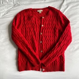 Appleseed's Vibrant Red Cable Knit Cardigan